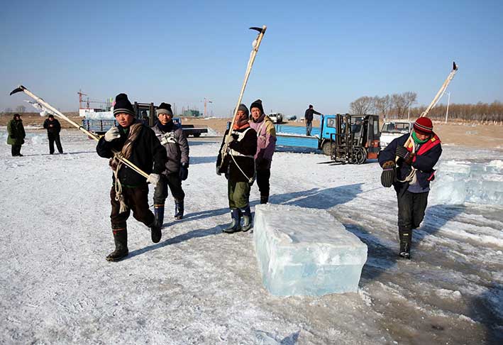 哈(hā)爾濱冬季采(cai)冰 采冰工具(jù)